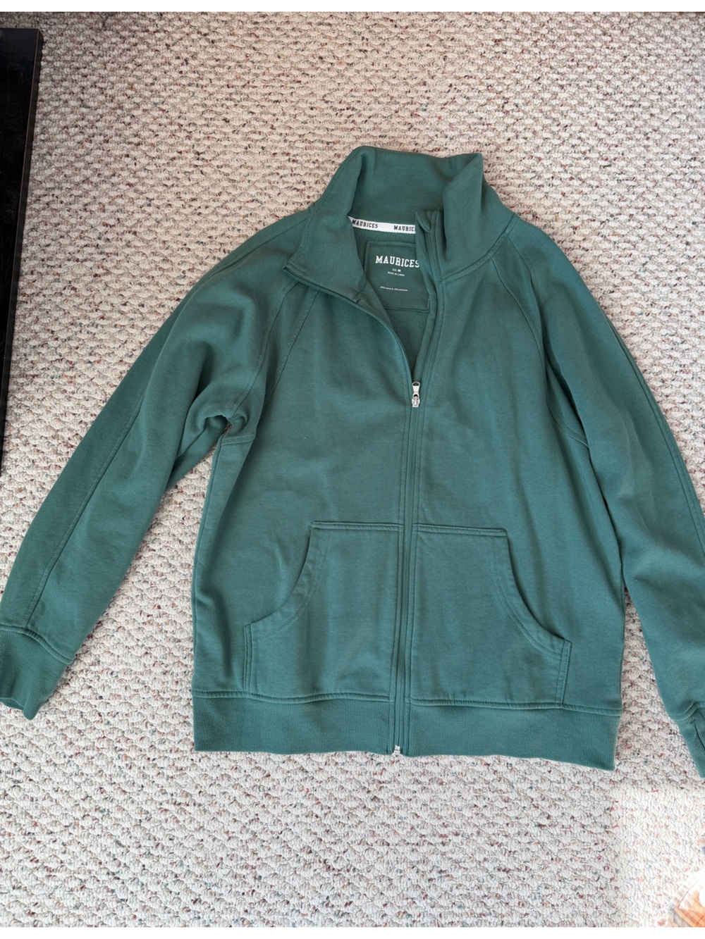 Maurices Teal Green Full-Zip Sweatshirt